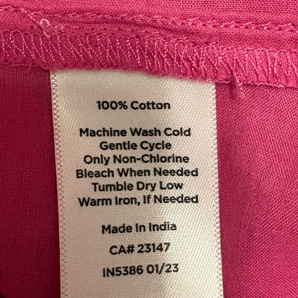 Talbots Fuchsia Ruffle Trim Embroidered Blouse XL - Picture 7 of 7